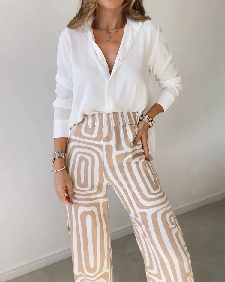 Kammay | Pantalon élégant avec blouse et ceinture gratuites