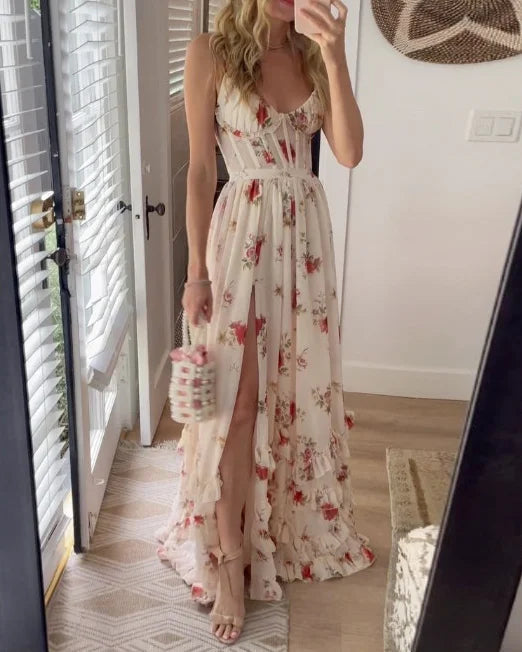Sonja | Robe midi à motifs floraux