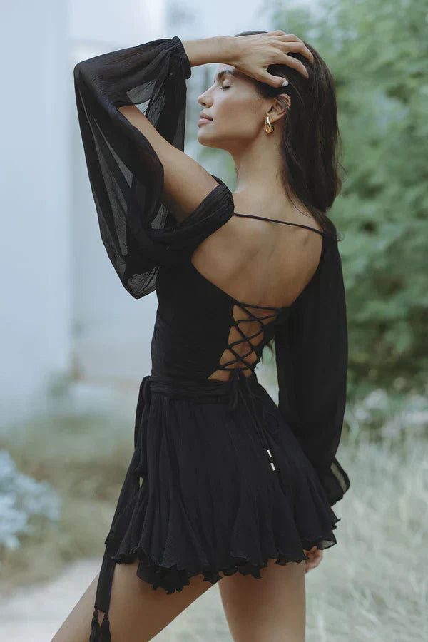 Layla | Robe Mini Ludique avec Manches Ballon
