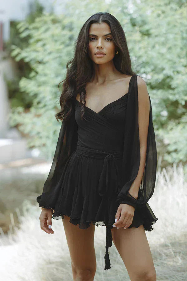 Layla | Robe Mini Ludique avec Manches Ballon