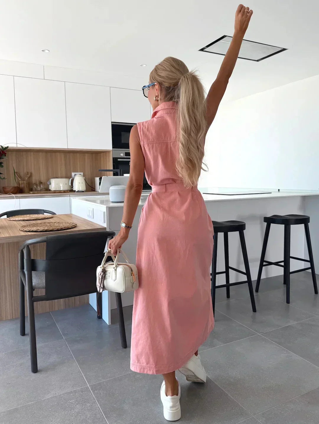 Hanna | Robe en jean longue sans manches