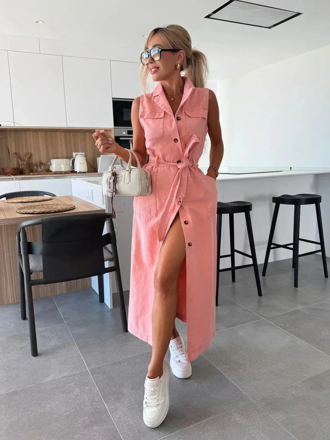 Hanna | Robe en jean longue sans manches