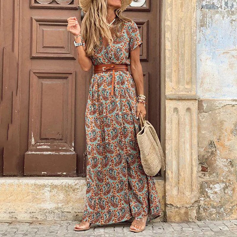 Liora | Robe Maxi Ibiza au style hippie + CEINTURE GRATUITE