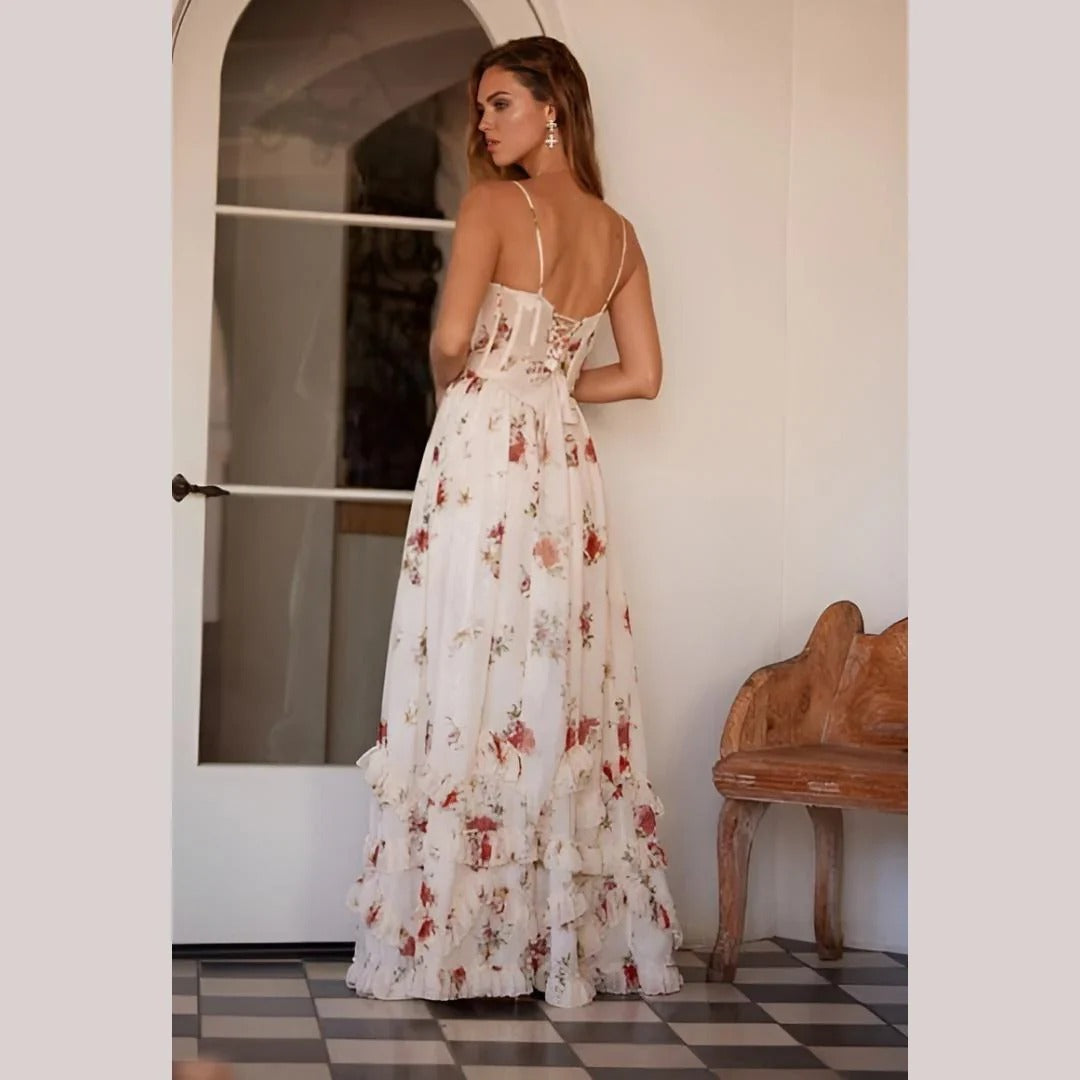 Sonja | Robe midi à motifs floraux